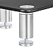 VonHaus Glass Corner Monitor Stand - Adjustable Height Screen Riser for PC Monitors, Computers, Laptops & TVs - 24 x 10 inches - Black