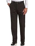 Signature Men's Dress Flat Front Pants With Hidden Expendable Waist