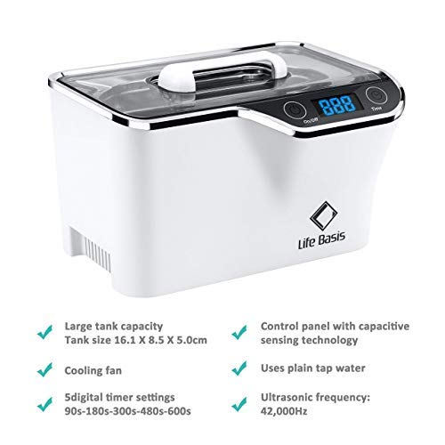 Professional Ultrasonic Jewelry Cleaner with Digital Timer for Eyeglasses Rings Coins