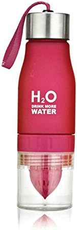 650ml H2O Water Bottle Portable Health Juice Lemon Fruit Infuser Squeezer Cup - Create Your Own Naturally Flavored Fruit Infused Water, Juice, Iced Tea, Lemonade &amp; Sparkling Beverages, Red