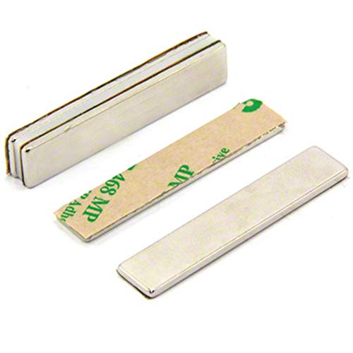 Adhesive N42 Neodymium Magnet for Arts, Crafts, Model Making, DIY, Hobbies, Office, and Home - 50mm x 10mm x 2mm thick - 5.5kg Pull - South - Pack of 10