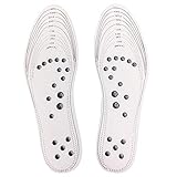 MindInSole Acupressure Magnetic Insoles Massage Foot Therapy Reflexology Pain Relief for Feet Can be Cut Fits Men and Women 1 Pair (White)