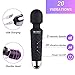 Mumu Sugar Upgraded Powerful Wand Massager, Cordless Wand Massager with 20 Vibration Modes 8 Speeds, Personal Wand Massager Rechargeable Handheld Waterproof for Back Neck Shoulder Legs