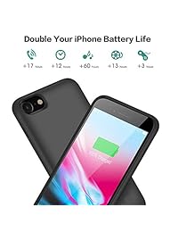 QTshine   Carcasa para iPhone 8 y 7 (6000 mAh), color negro