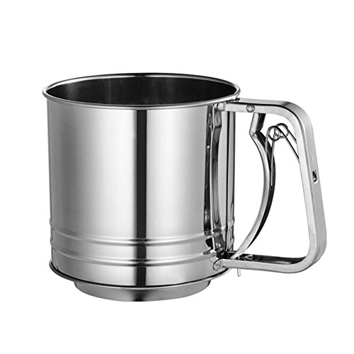VKTECH Stainless Steel Flour Sifter Mesh Sieve Cup Baking Icing Sugar Sifter Bake Tool (Large)