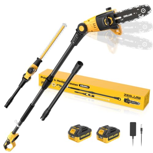 ZEGJAW 8-Inch Pole Saw & 18-Inch Pole Hedge Trimmer 2 X 3.0Ah Battery - Used condition - CA$96.56