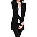 Shawhuaa Womens Knitted Slim Fit Open Front Cardigan Sweater Shawl Black