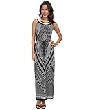 rsvp Women's Printed Necklace Maxi Dress Black/White Dress 10
