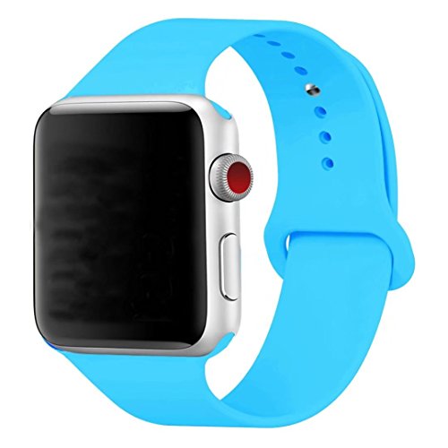 iMOMO [3 Pieces] Watch Band 38mm 40mm, Soft Silicone Sport iWatch Band [2 Lengths] Large/Small Wrist Strap Replacement for Apple Watch Series 1 2 3 4 Models 38/40mm - Blue