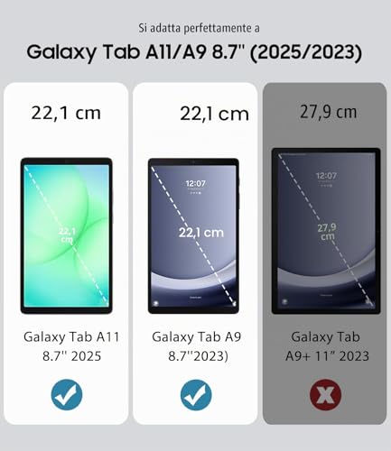 TiMOVO Cover for Samsung Galaxy Tab A11/A9 8.7 Inches, Black | Lightweight and slim, hard case, compatible with SM-X130/X133/X135/X110/X115/X117