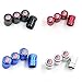 CKAuto American Flag Valve Stem Caps, Aluminum USA Tire Valve Caps, Universal Dust Proof Stem Covers for Cars, Trucks, Bikes, Motorcycles, Bicycle, Corrosion Resistant, 4 Pack(Silver)