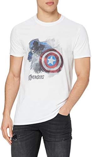 Marvel Herren Avengers Age Of Ultron Captain America Shield Sketch T Shirt Weiss Weiss Xl Amazon De Bekleidung