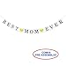 Best Mom Ever Banner with Gold Glitter Heart | Vintage Mothers Day Decorations | Mother’s Day Gifts from Daughter and Son