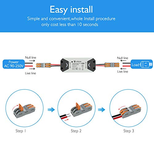 eMylo RF Switch Motor Controller Wireless Smart Switch Relay Module Remote Control Switch with RF Receiver DC 12V 433Mhz for Rolling Door, Electric Curtains, Locks, Water Pump - Thumbnail 5