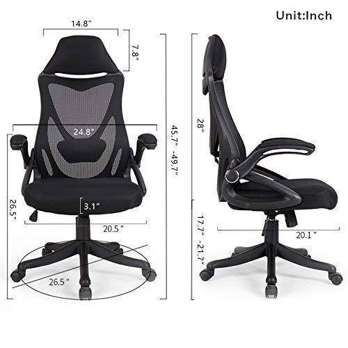 BERLMAN Ergonomic High Back mesh Office Chair with Adjustable Armrest Lumbar Support Headrest