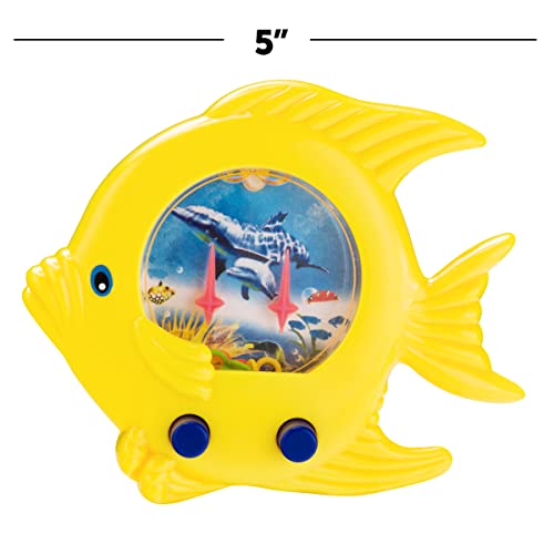Fish Ring Toss Water Games for Kids (Pack of 12) Handheld Retro Mini