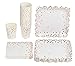 Juvale 72 Piece Confetti Disposable Dinnerware Set with Scalloped Paper Plates, Napkins, Cups for Rose Gold Party Supplies and Bridal Shower (Serves 24)