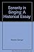Sonority in singing: A historical essay by 