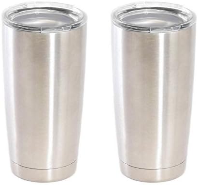 Eskimo Coolers Set of 2 Vacuum Insulated Stainless Steel Tumbler, 20 oz
