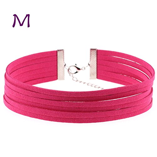 Molyveva Velvet Chokers Necklaces Classic Plain Chokers Ribbon Gothic Collar for Women Girls Hot Pepper