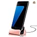 Samsung Galaxy Charger Dock Cradle Desktop Stand with Micro USB Cable Connector for Charge and Sync Data of Samsung Galaxy S7/S7 Edge, S6/S6 Edge, S5, Note 5/4, HTC One (Rose Gold)