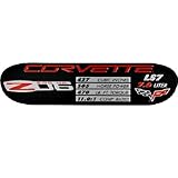 C6 ZO6 Corvette Spec Data ID Metal Plate Emblem LS7 505HP 06-13 Z06