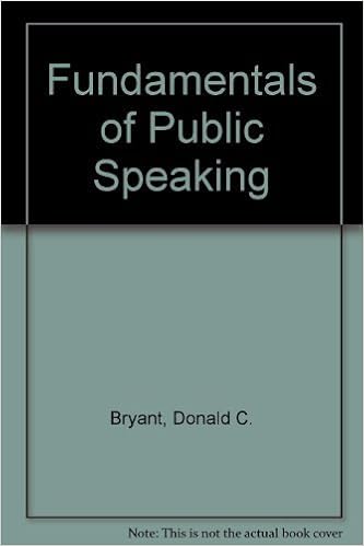 Fundamentals Of Public Speaking Donald Cross Bryant - 