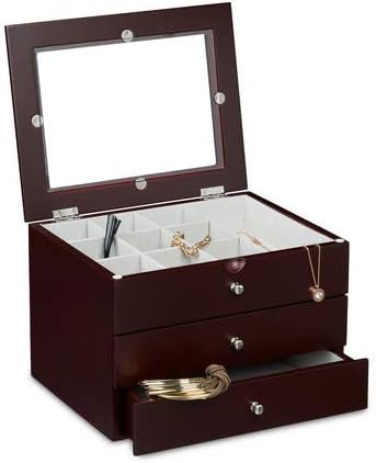 Amazon Com Relaxdays Jewelry Box W 2 Drawers Size 17 X 25 5 X