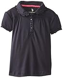 U.S. Polo Assn. Little Girls' Polo Shirt (More Styles Available), Jersey Navy-ICZBG, 5/6