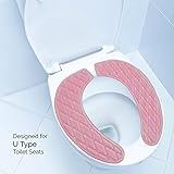 Gel Toilet Seat Cover - Adhesive Gel Pads Provide a Padded and Cushioned Seat for Maximum Pressure Relief – Washable and Portable- For U Shape Toilet Seats, Pink