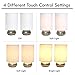 Simple Designs LT2016-IVY-2PK Gemini Brushed Nickel 2 Pack Mini Touch Lamp Set with Fabric Shades, Ivory