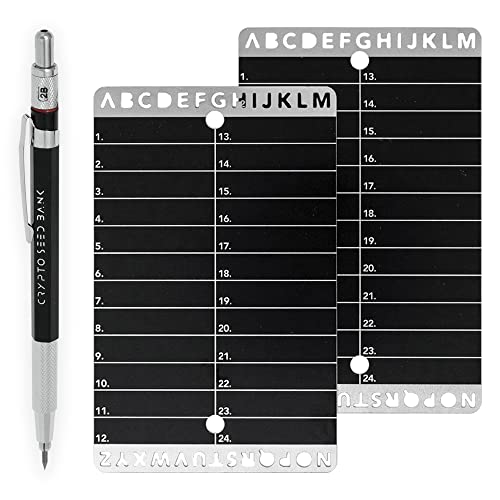 Crypto Seed Bank - Hardware Seed Wallet Storage - Engraved Crypto Steel for Bitcoin Backup - Plus Size