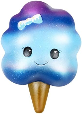 Vinjeely Cute Ice Cream Spun Sugar Scented Squishy Toy, Charm Jumbo Slow Rising Soft Anti Stress Toy (A)