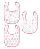 SwaddleDesigns Muslin Bib, Pink Thicket , 3 Count