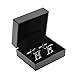 BodyJ4You 2PC Cufflinks Personalized Initials Letter H Men's Button Shirt Business Gift