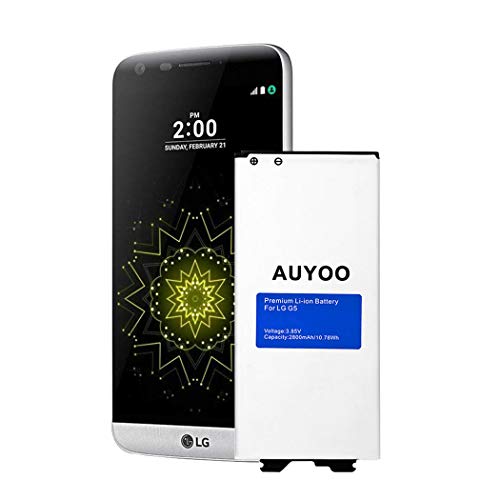 LG G5 Battery,AUYOO 2800mAh Replacement Li-ion Battery for LG G5 BL-42D1F [US992 VS987 H820 H830 LS992 H850 H858 H845 Dual ] LG G5 Spare Battery