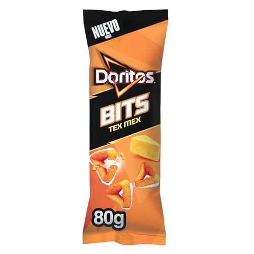 Bits Tex Mex Snack crujiente sabor queso, Bolsa individual para picar, 80g
