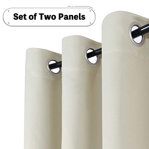image for Turquoize Bedroom Blackout Curtains Beige/Ivory Themal Insulated Gromm