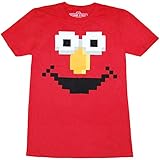 Sesame Street Elmo Face Adult T-Shirt-Large