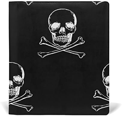 ColourLife Skulls and Crossed Shinbone Personalized Printing Leather Book Covers for Textbooks Hardcovers 9 x 11 Inches