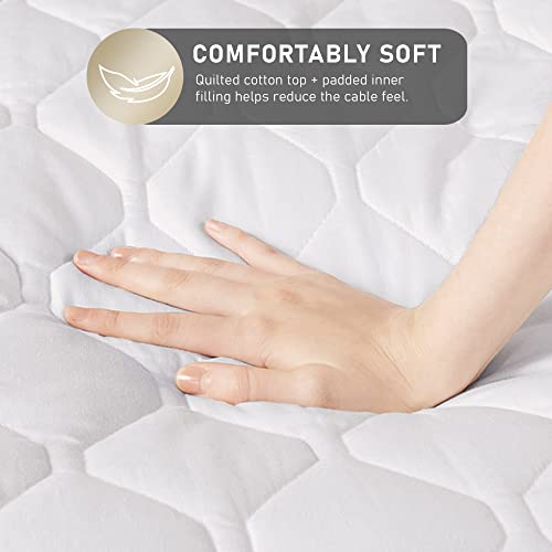 Hyde Lane Dual Control Heated Mattress Pad Queen Cotton, Quilted