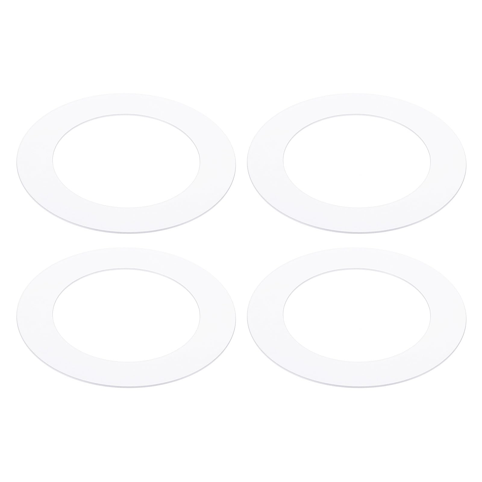 PATIKIL Goof Rings Inner Diameter 2.4", Outer Diameter 3.58", 4 Pcs Metal Goof Rings Cover Recessed Light Trim for Ceiling Wall Fixtures Can Lighting Down Light LED, Matte Finish White