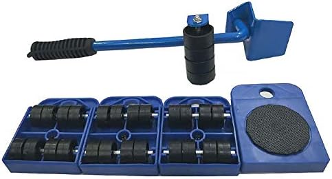 SWED72 Move Furniture Transport Set, Mover Sofa Corner House Tool, Heavy Lifting Device Furniture Moving Device Mover Transport Set Wheel Bar and Wheeled Mover Roller, 5 Pack(Blue)