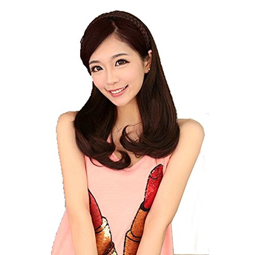 Dayiss Fashion 3/4 Half Wig Short Wavy Curly Braided Hair Fall Medium Long Cosplay Daily Wear