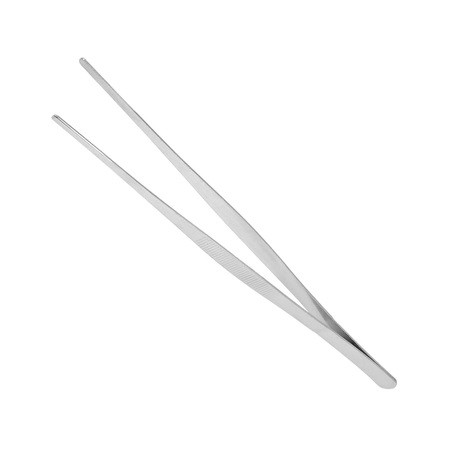 CoCud Tweezers, 12" Length, Stainless Steel Straight Blunt Serrated Tip Tweezer - (Applications: for Mechanical Equipment Product Repair)