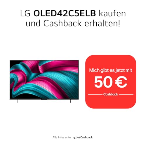 LG OLED42C5ELB TV 42 Zoll (106 cm) 4K OLED evo AI TV (α9 Gen8 4K AI Prozessor, webOS 25, 120Hz (VRR bis zu 144Hz)) [Modelljahr 2025] 2