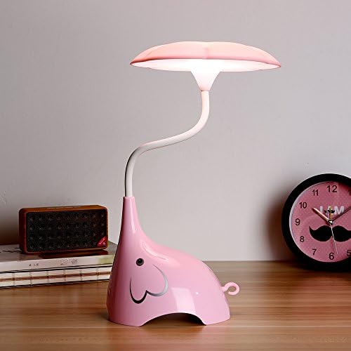 WFCL LED desk Lamp,Children's Night Lights,3 Lighting Modes (Reading/Studying/Bedtime),3-Level Dimmer,USB Charging Port,Flexible Neck,(Pink)