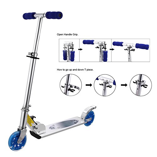 Fashine 2 Wheel 3 Level Adjustable Scooter with Led up Wheels for Kids Girls Boys 3- 10 Old, Christmas Toy Scooter