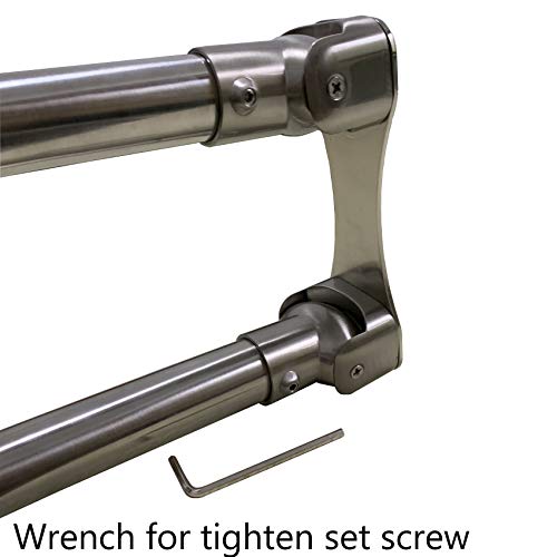 Naiture Stainless Steel 60'' Double Curved Shower Curtain Rod, Brushed