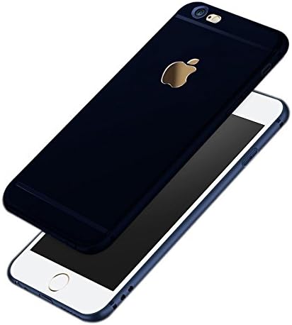 Shoppingcardio Soft Silicone Perfect Logo Cut With Anti Dust Plugs Shockproof Slim Back Cover Case For iPhone 6/6S ,Blue